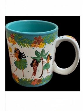 ISLAND HERITAGE HULA HONEY MUG Tropical HAWAII Cup 2008 Turquoise Aloha #03512